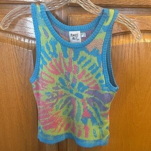 Princess Polly Tie-Dye Tank Top - Blue, Green, Pink Sweater Material Size Small